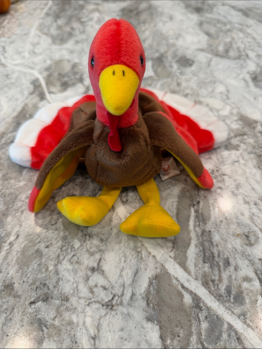 Ty Plush Turkey Bird Toy - Red, Brown, Yellow & White